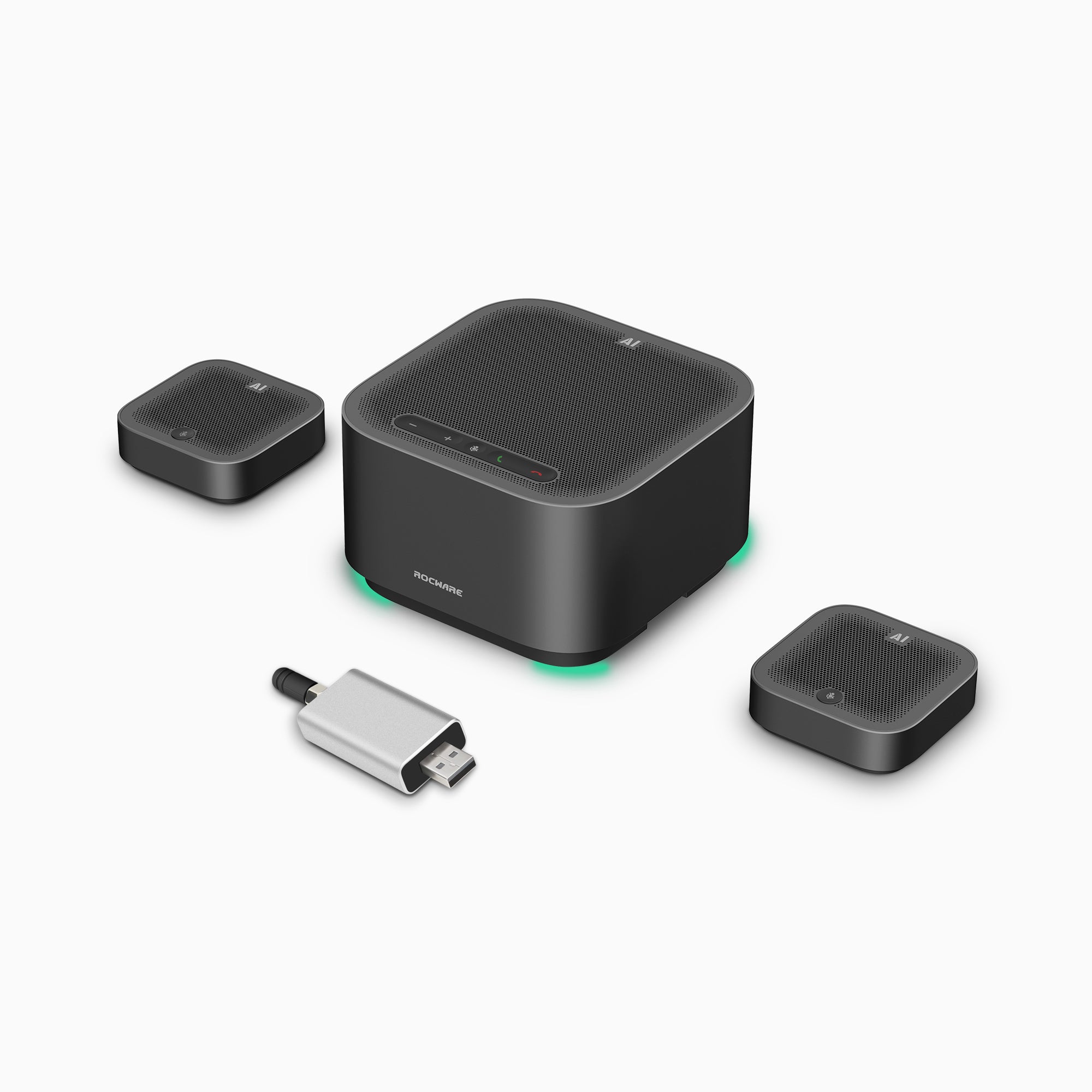 Haut-parleur de conférence USB A10 avec micros – ROCWARE 3A Tech pour des appels clairs
